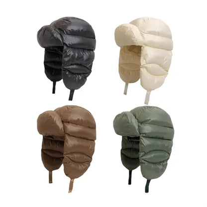 Winter Leather Trapper Hat with Ear Flaps