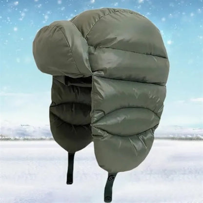 Winter Leather Trapper Hat with Ear Flaps