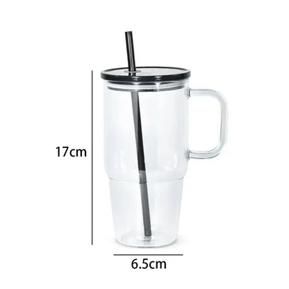 20oz. Double Wall Plastic Cup with Handle and Straw