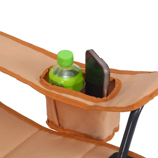 Double Folding Camping Chair with Armrest and Cup Holders
