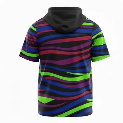 Premium Poly Spandex Short Sleeve Hooded T Shirt Unisex