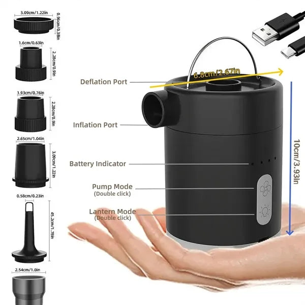Wireless Portable Electric Air Pump & Light