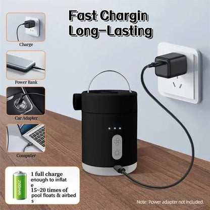 Wireless Portable Electric Air Pump & Light