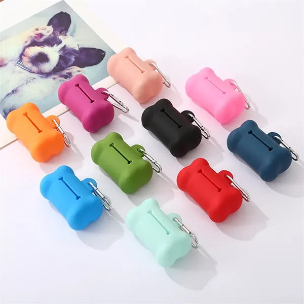 Silicone Bone Shape Pet Waste Bag Dispenser Kit