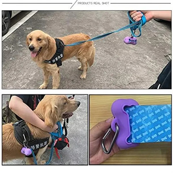 Silicone Bone Shape Pet Waste Bag Dispenser Kit