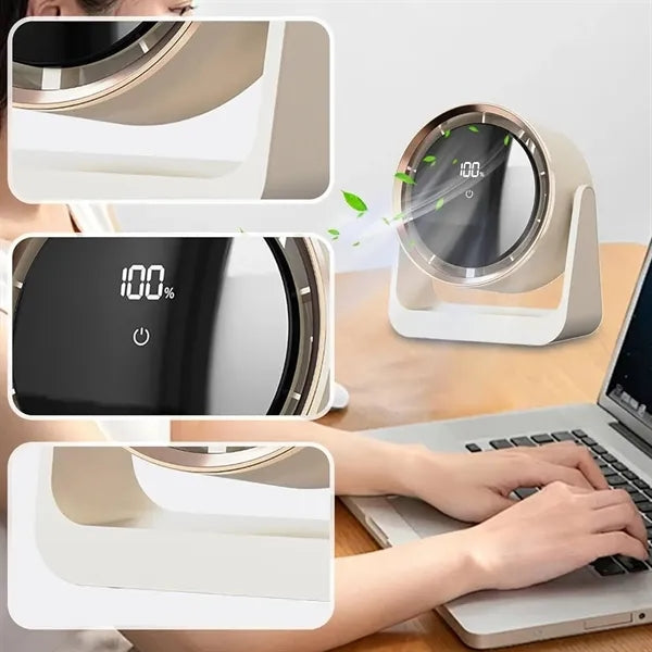 Mini Desktop Rechargeable Fan W/ Night Lights