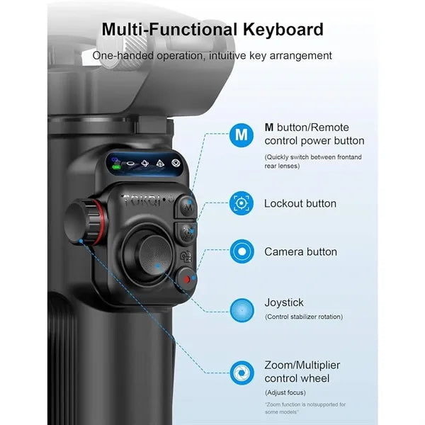 Phone Gimbal Stabilizer for Video Recording w/ Fill Light