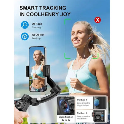 Phone Gimbal Stabilizer for Video Recording w/ Fill Light