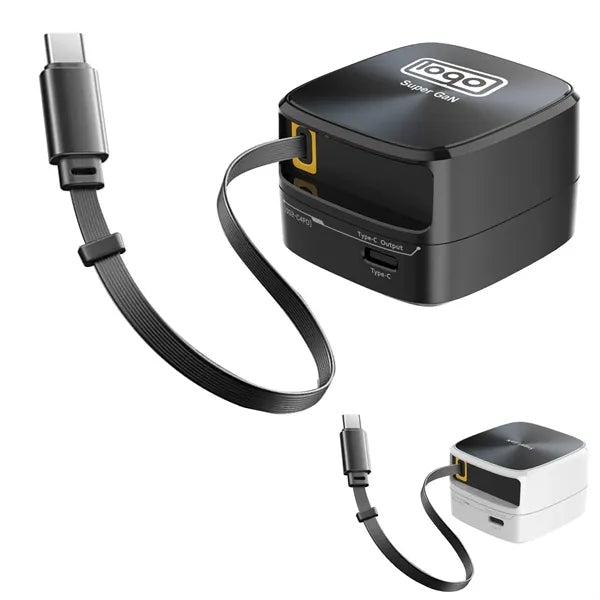 Travel Charger w/ Retractable Type C Cable