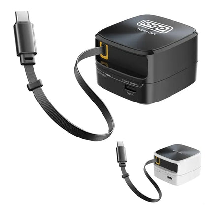 Travel Charger w/ Retractable Type C Cable