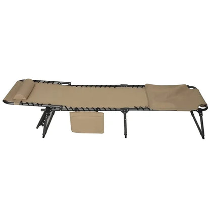 Adjustable Folding Sun Lounger w/ Face Hole and Pillow