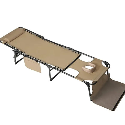 Adjustable Folding Sun Lounger w/ Face Hole and Pillow