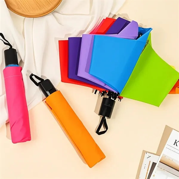 Portable Rainbow Folding Umbrella Compact Durable Travel
