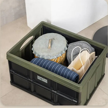 Foldable Plastic Storage Box, Car Trunk & Outdoor Organizer