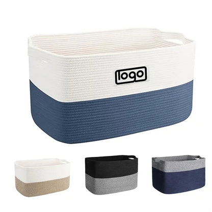 Foldable Cotton Rope Storage Basket