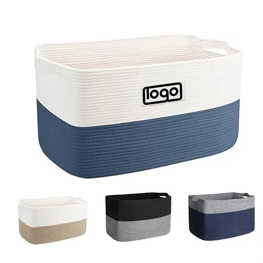 Foldable Cotton Rope Storage Basket