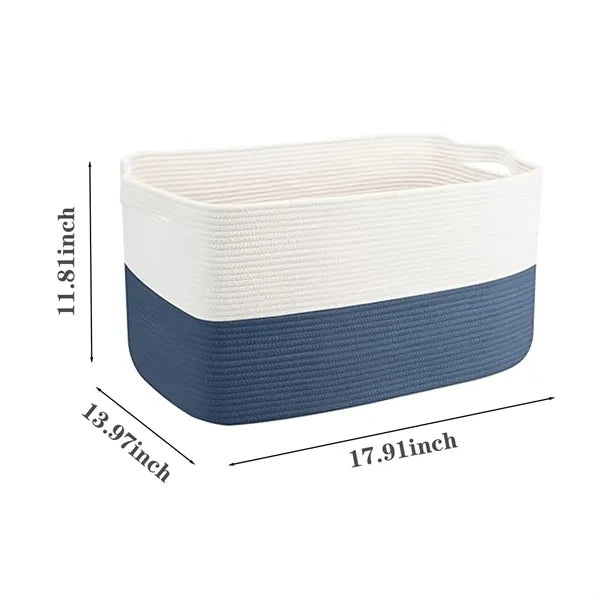 Foldable Cotton Rope Storage Basket