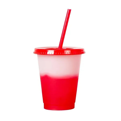 12oz Color Changing Plastic Straw Cup