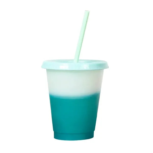 12oz Color Changing Plastic Straw Cup