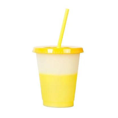 12oz Color Changing Plastic Straw Cup