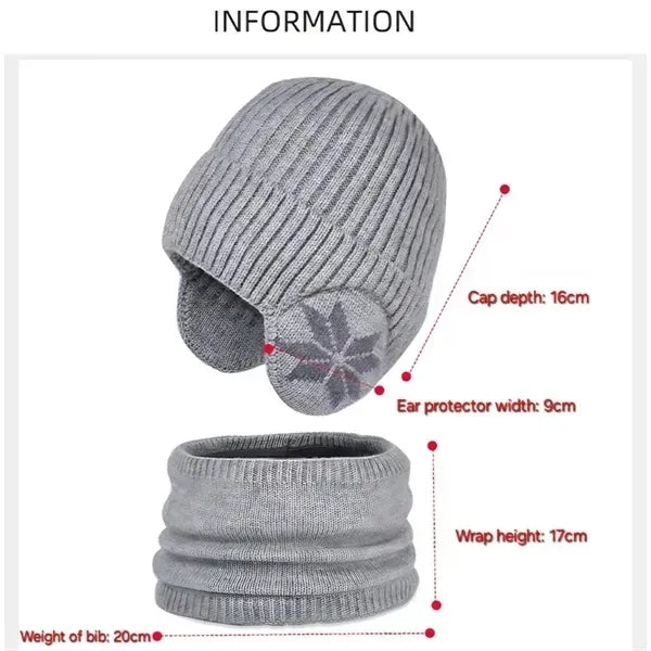 Knit Beanie and Fleece Scarf Set for Kids