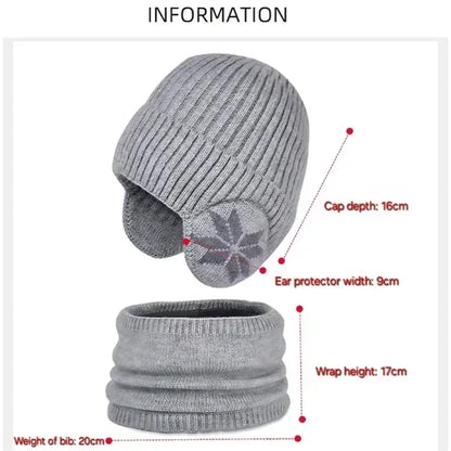 Knit Beanie and Fleece Scarf Set for Kids