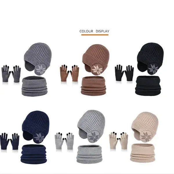 Knit Beanie and Fleece Scarf Set for Kids