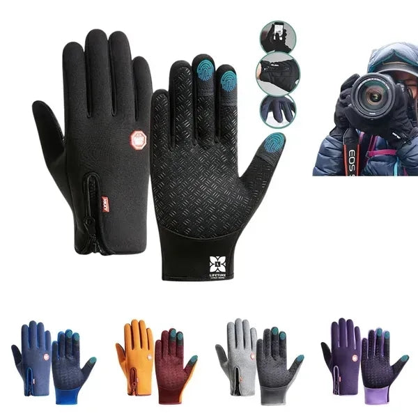 Touchscreen Thermal Zipper Winter Gloves