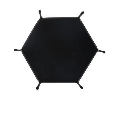 Hexagon PU Leather Dice Tray for Tabletop Gaming