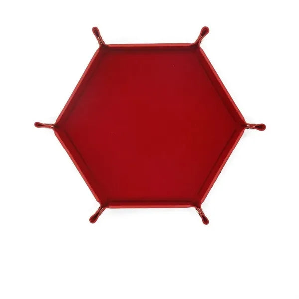 Hexagon PU Leather Dice Tray for Tabletop Gaming