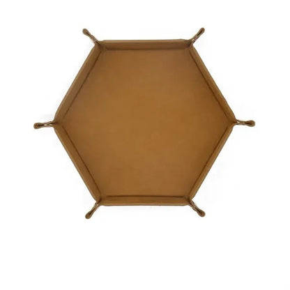 Hexagon PU Leather Dice Tray for Tabletop Gaming