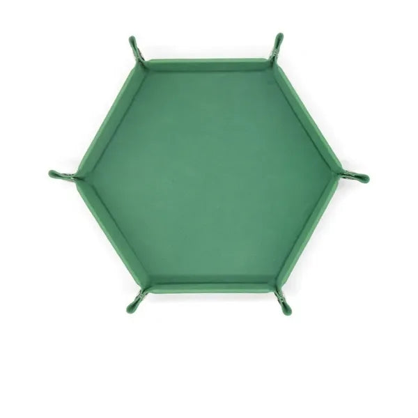 Hexagon PU Leather Dice Tray for Tabletop Gaming