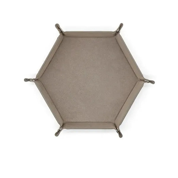 Hexagon PU Leather Dice Tray for Tabletop Gaming