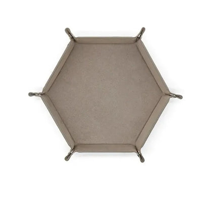 Hexagon PU Leather Dice Tray for Tabletop Gaming