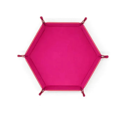 Hexagon PU Leather Dice Tray for Tabletop Gaming