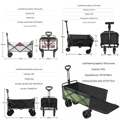 Folding Wagon Cart for Camping and Outdoor
