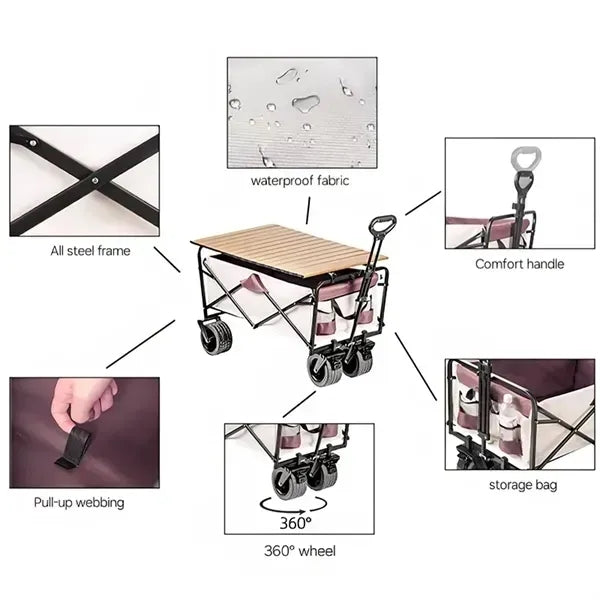 Folding Wagon Cart for Camping and Outdoor