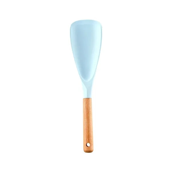 Non Stick Silicone Spatula w/ Wooden Handle