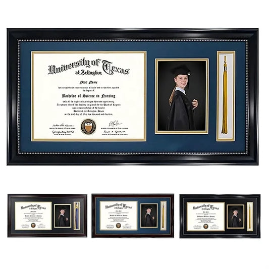 Wooden Frame with Tassel Stand for Certificates & Photos