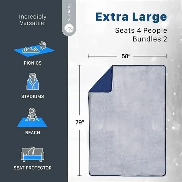 Waterproof Foldable Fleece Stadium Blanket
