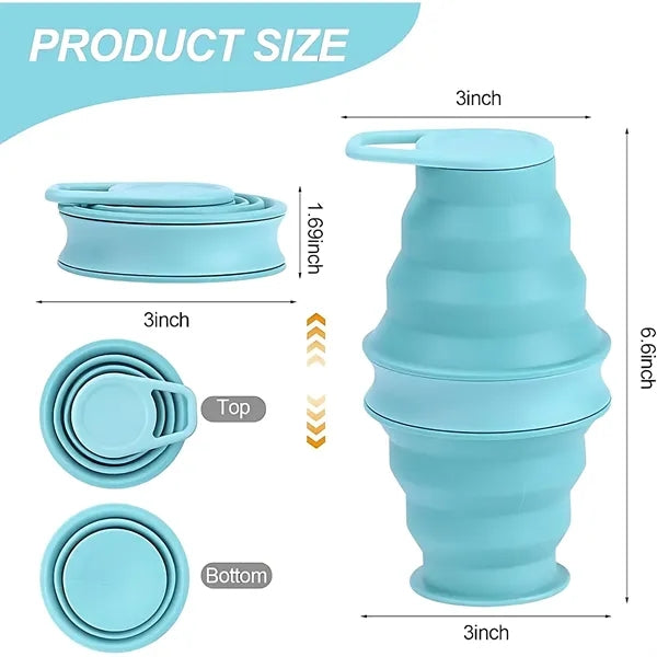 18oz Portable Travel Folding Mouthwash Cup With Lid