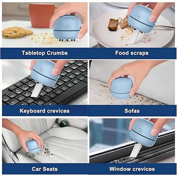 Mini Wireless Desktop Vacuum Cleaner - Portable & Silent