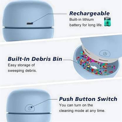 Mini Wireless Desktop Vacuum Cleaner - Portable & Silent
