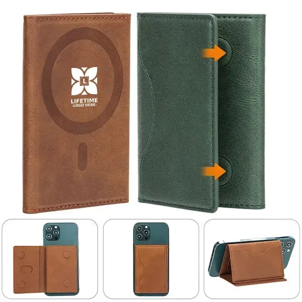 3-Fold Magnetic Phone Wallet Stand