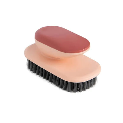 Multi-functional soft-bristled laundry brush w/ handle