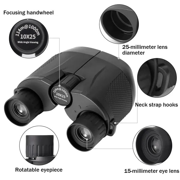 Portable HD Binoculars - Clear View for Outdoor Use