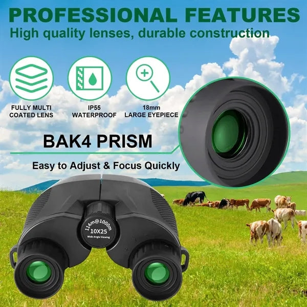 Portable HD Binoculars - Clear View for Outdoor Use