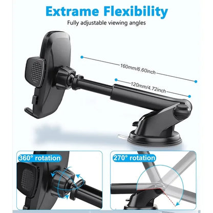 Adjustable Car Phone Holder With Suction Mount
