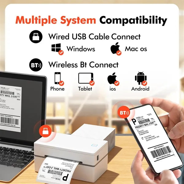 Portable Thermal Bluetooth Label Printer for Small Business