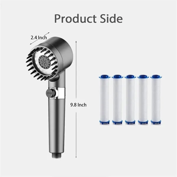 High Pressure Handheld Shower Head Kit w/ Wall Mount Bracket